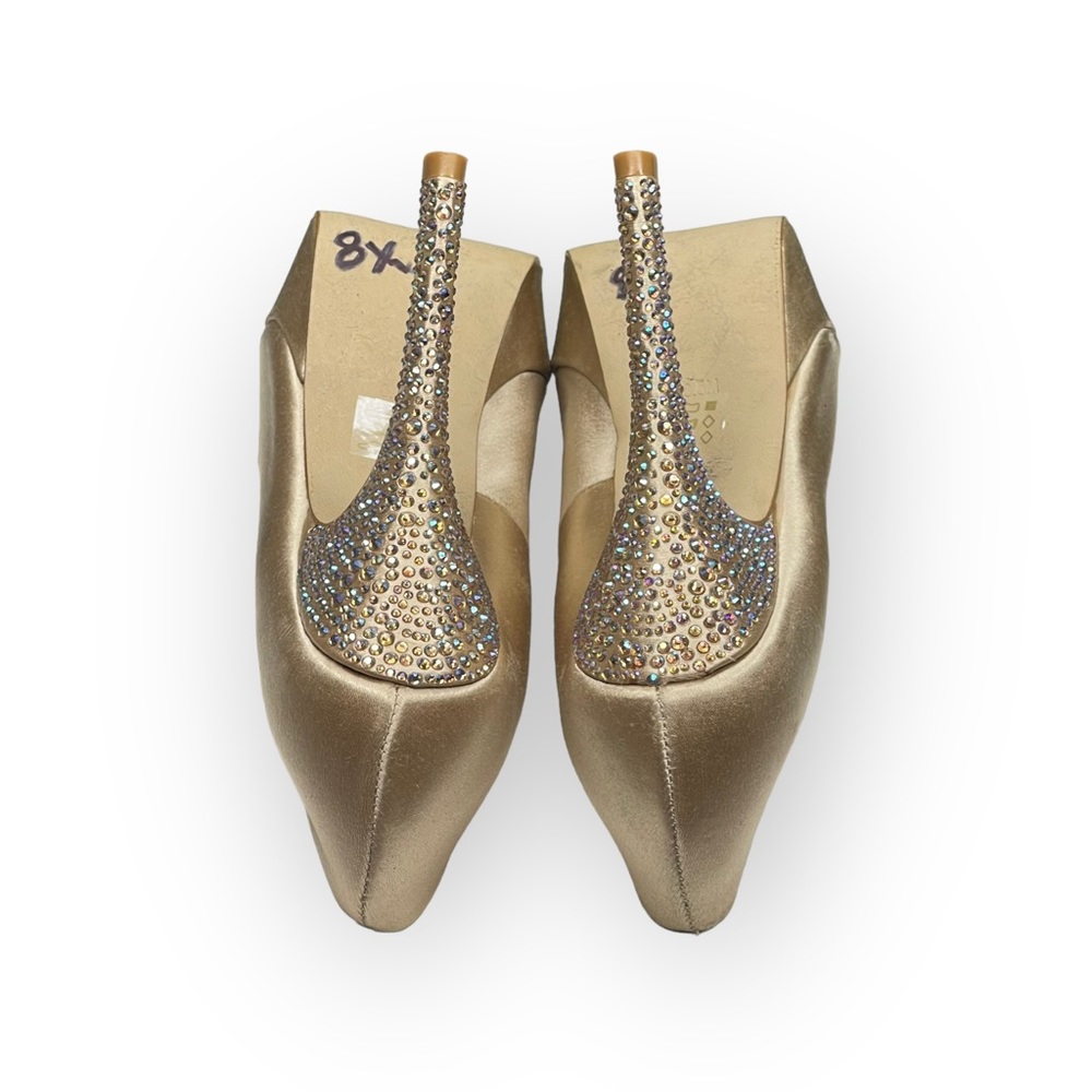 Steve Madden ☀︎︎ Partyy-R Glitter Crystal Platform Stilettos Pumps ☀︎︎ Champagne - Picture 12 of 16